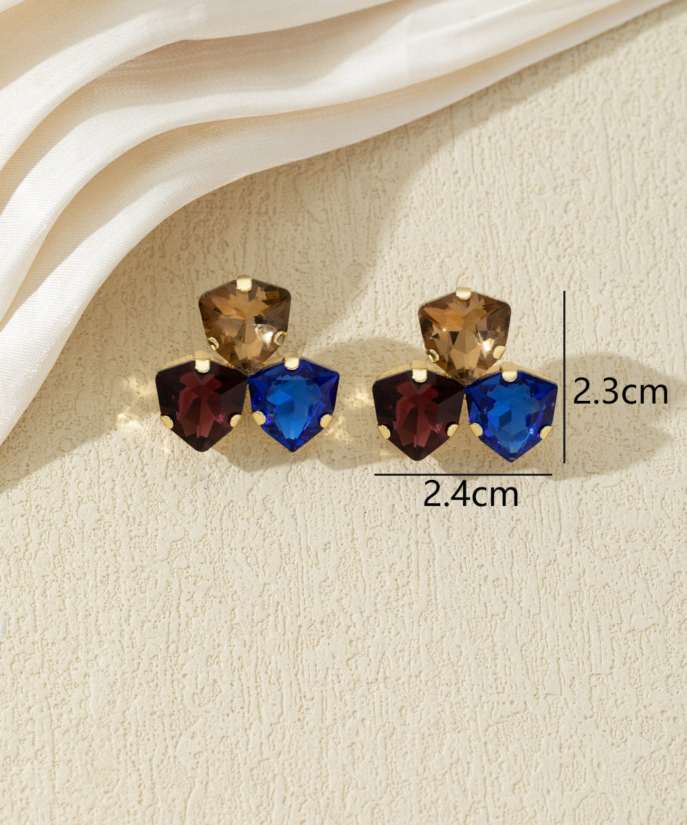 Boucles d’oreilles puces à pierres facettées – 27AHBOL046