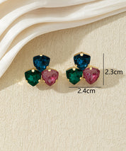 Boucles d’oreilles puces à pierres facettées – 27AHBOL046