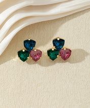 Boucles d’oreilles puces à pierres facettées – 27AHBOL046