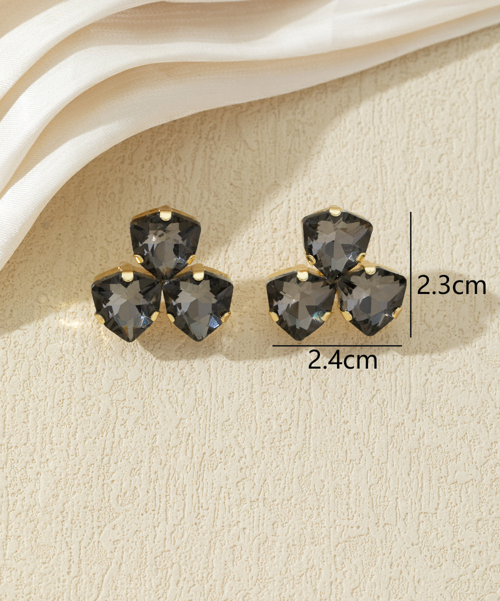 Boucles d’oreilles puces à pierres facettées – 27AHBOL046