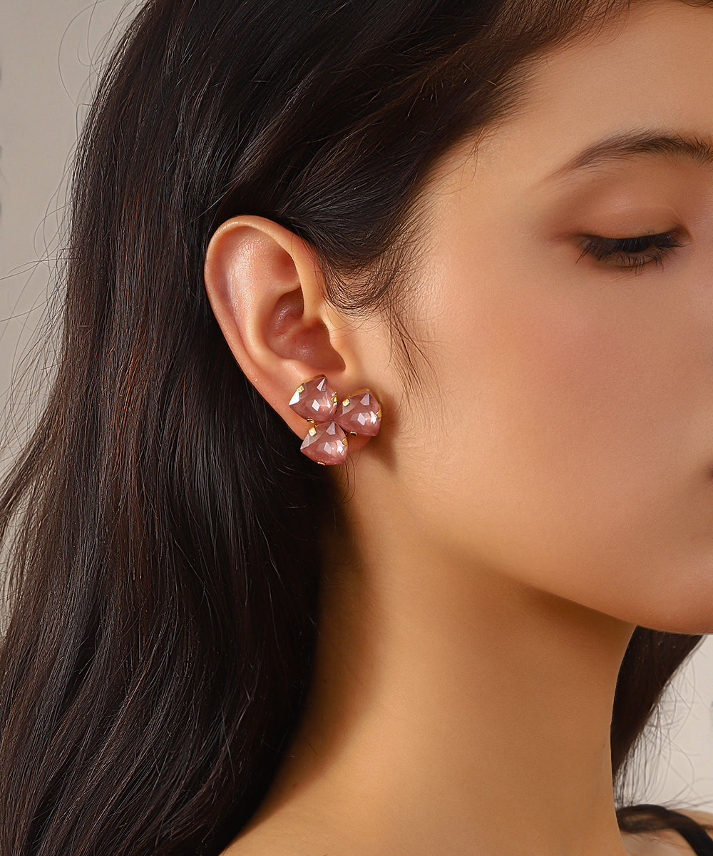 Boucles d’oreilles puces à pierres facettées – 27AHBOL046
