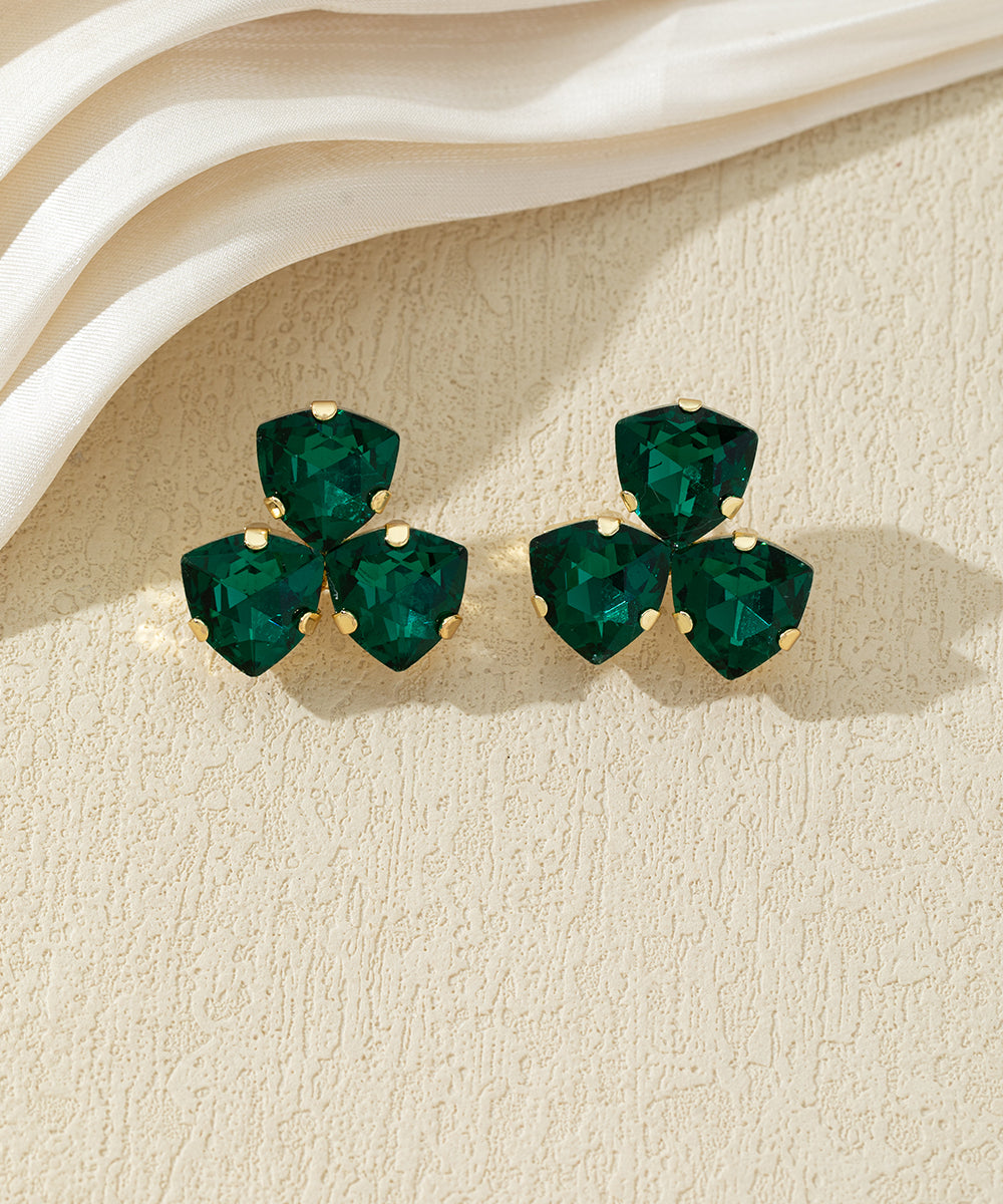 Boucles d’oreilles puces à pierres facettées – 27AHBOL046