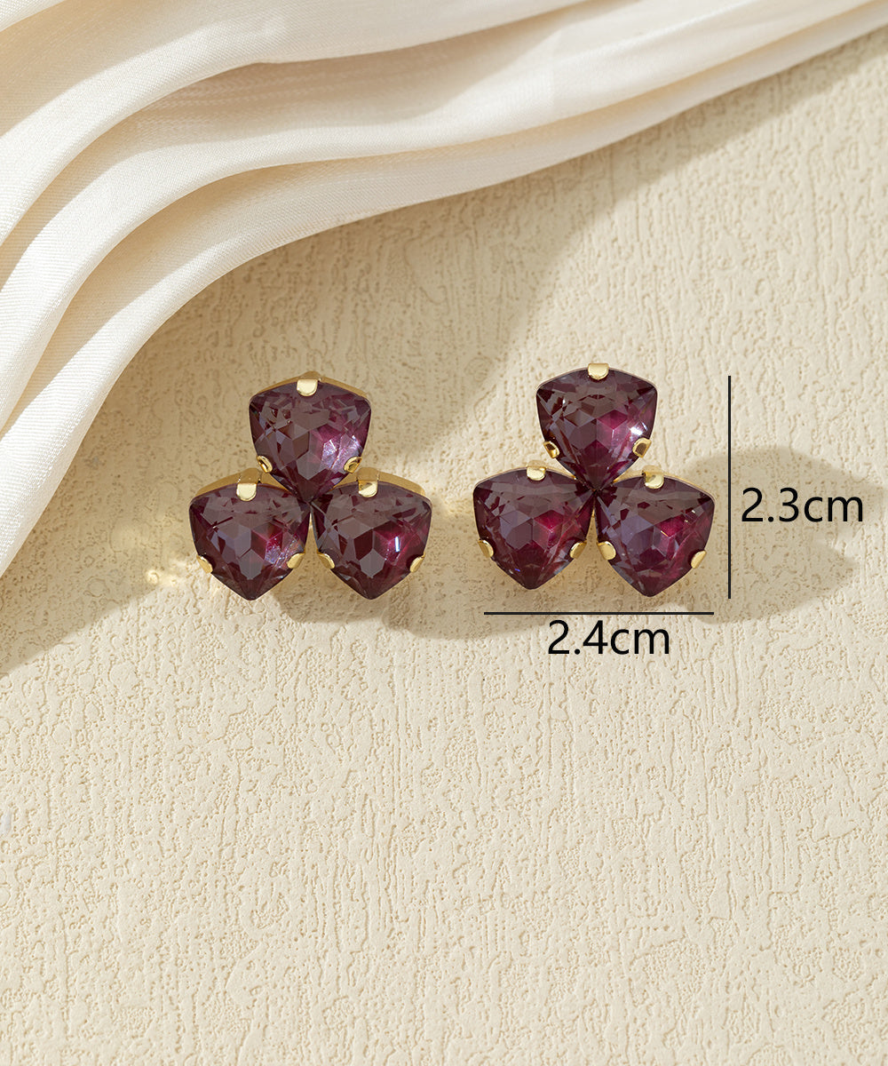 Boucles d’oreilles puces à pierres facettées – 27AHBOL046