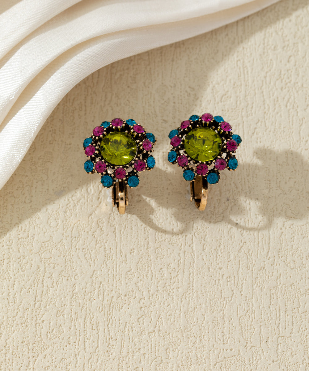 Boucles d’oreilles clips ornées de strass – 27AHBOL047C