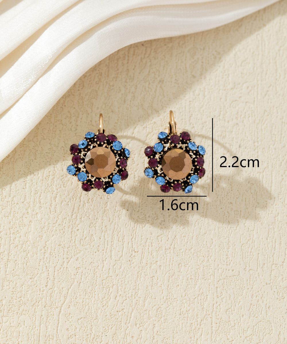 Boucles d’oreilles dormeuses  ornées de strass – 27AHBOL047