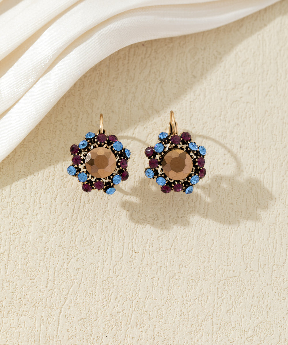 Boucles d’oreilles dormeuses  ornées de strass – 27AHBOL047