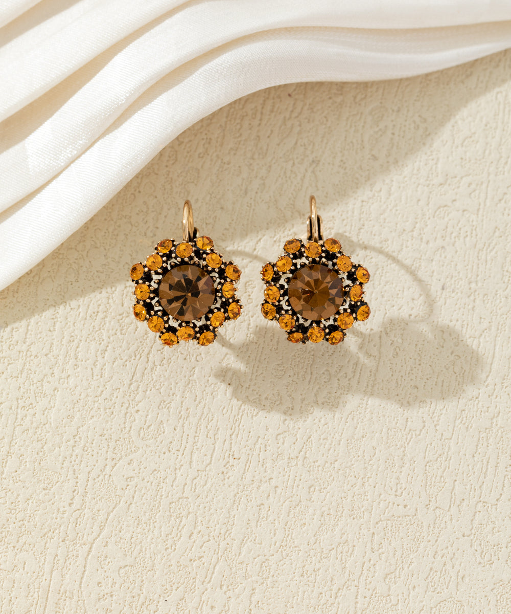 Boucles d’oreilles dormeuses  ornées de strass – 27AHBOL047