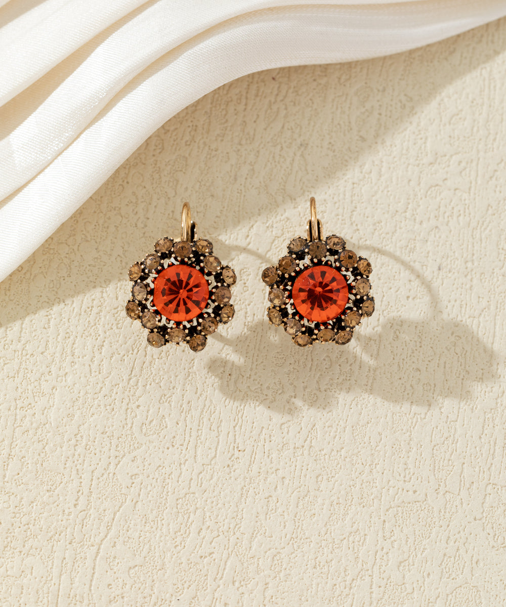 Boucles d’oreilles dormeuses  ornées de strass – 27AHBOL047