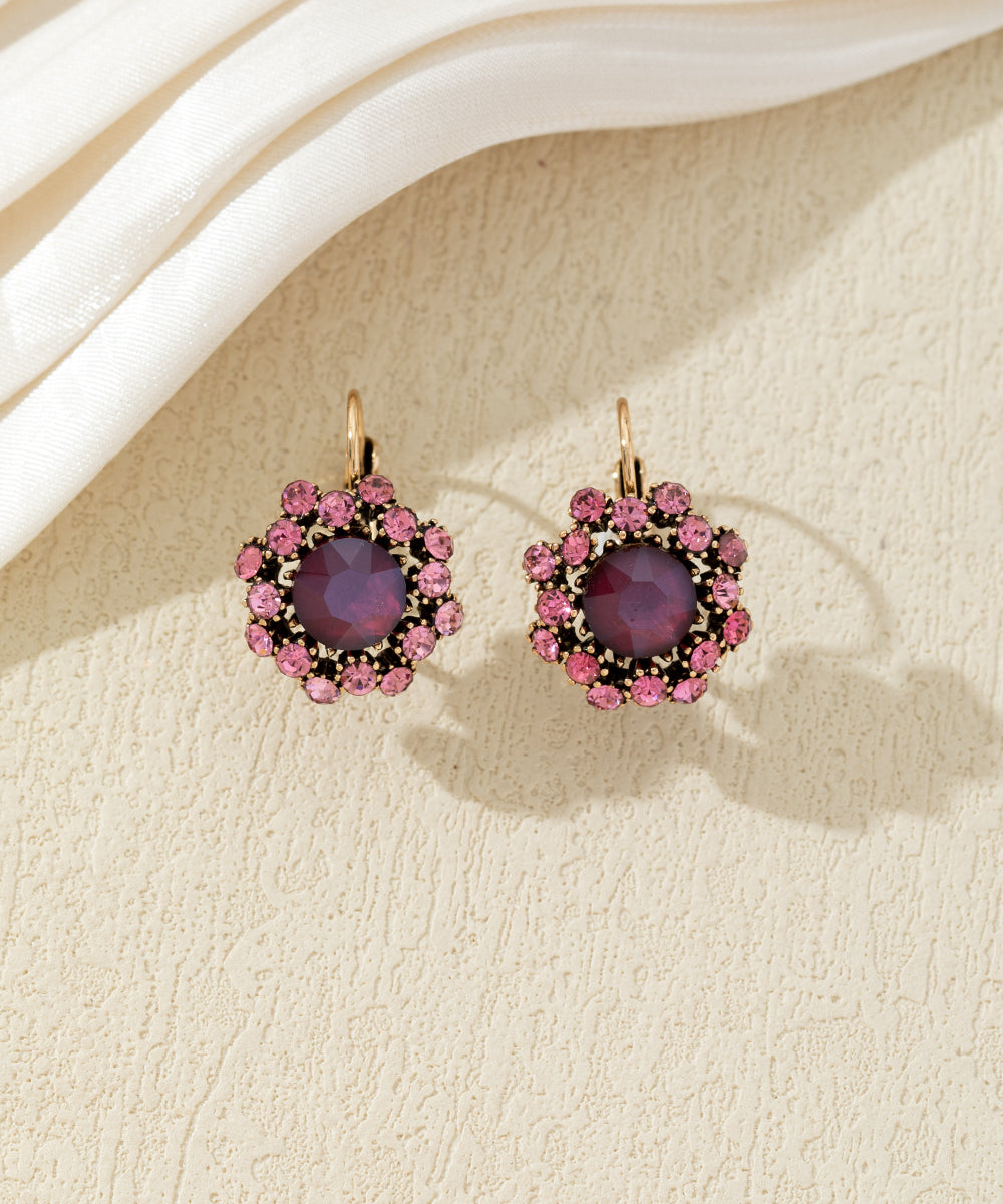 Boucles d’oreilles dormeuses  ornées de strass – 27AHBOL047
