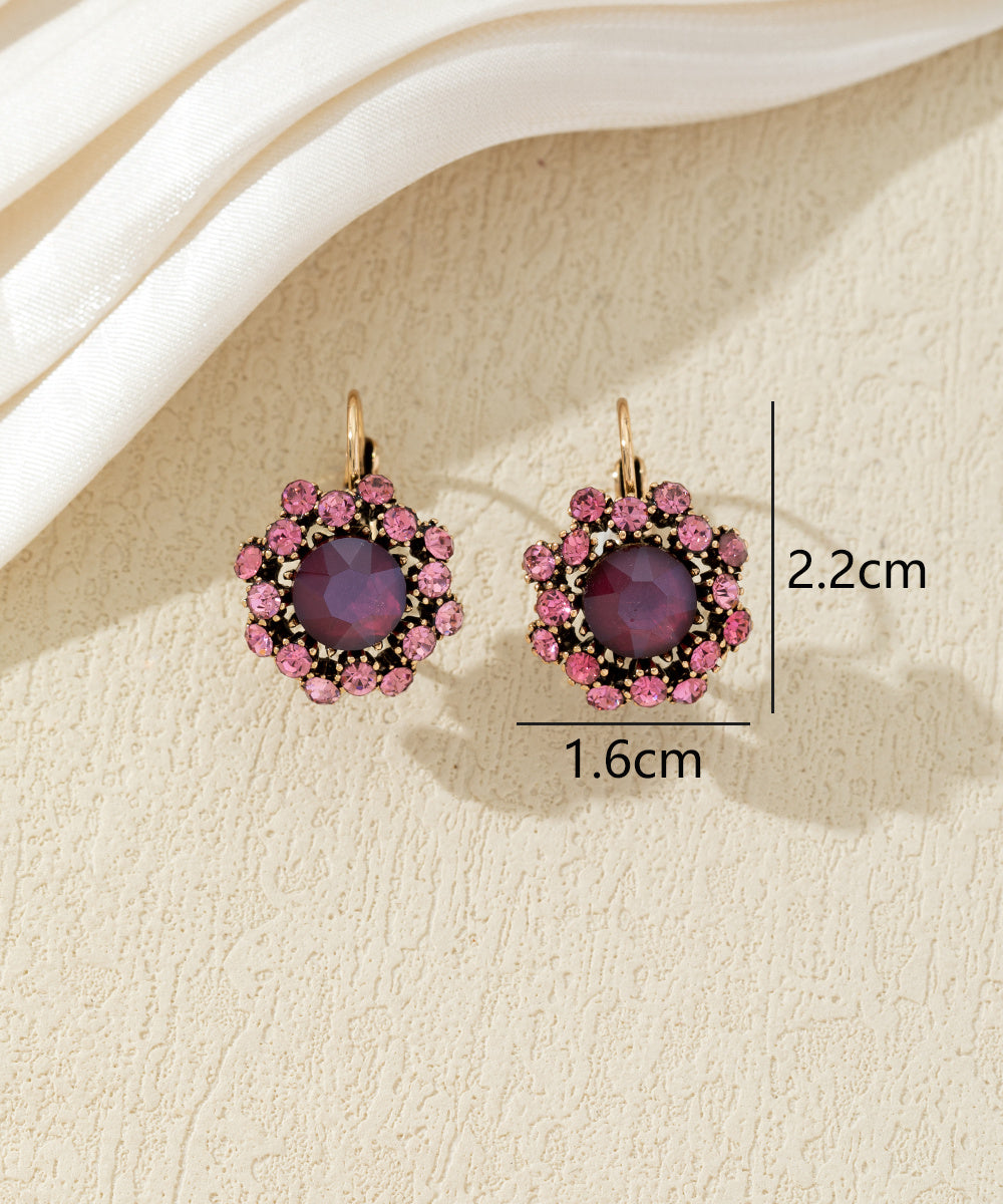 Boucles d’oreilles dormeuses  ornées de strass – 27AHBOL047
