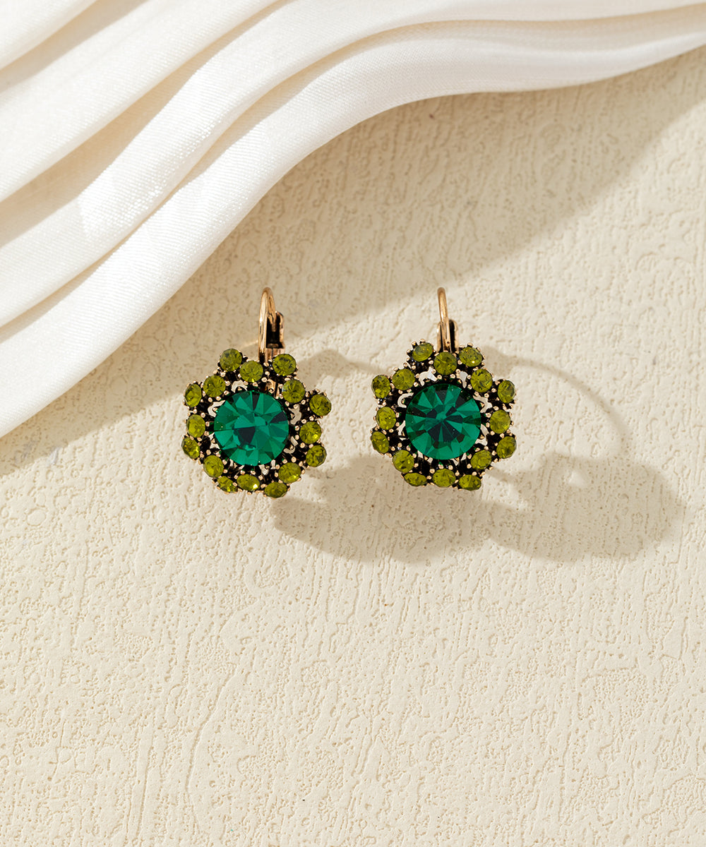 Boucles d’oreilles dormeuses  ornées de strass – 27AHBOL047