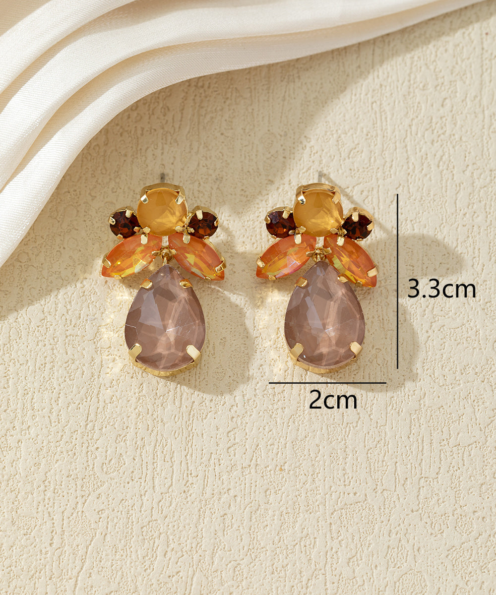 Boucles d’oreilles pendantes ornées de strass– 27AHBOL048