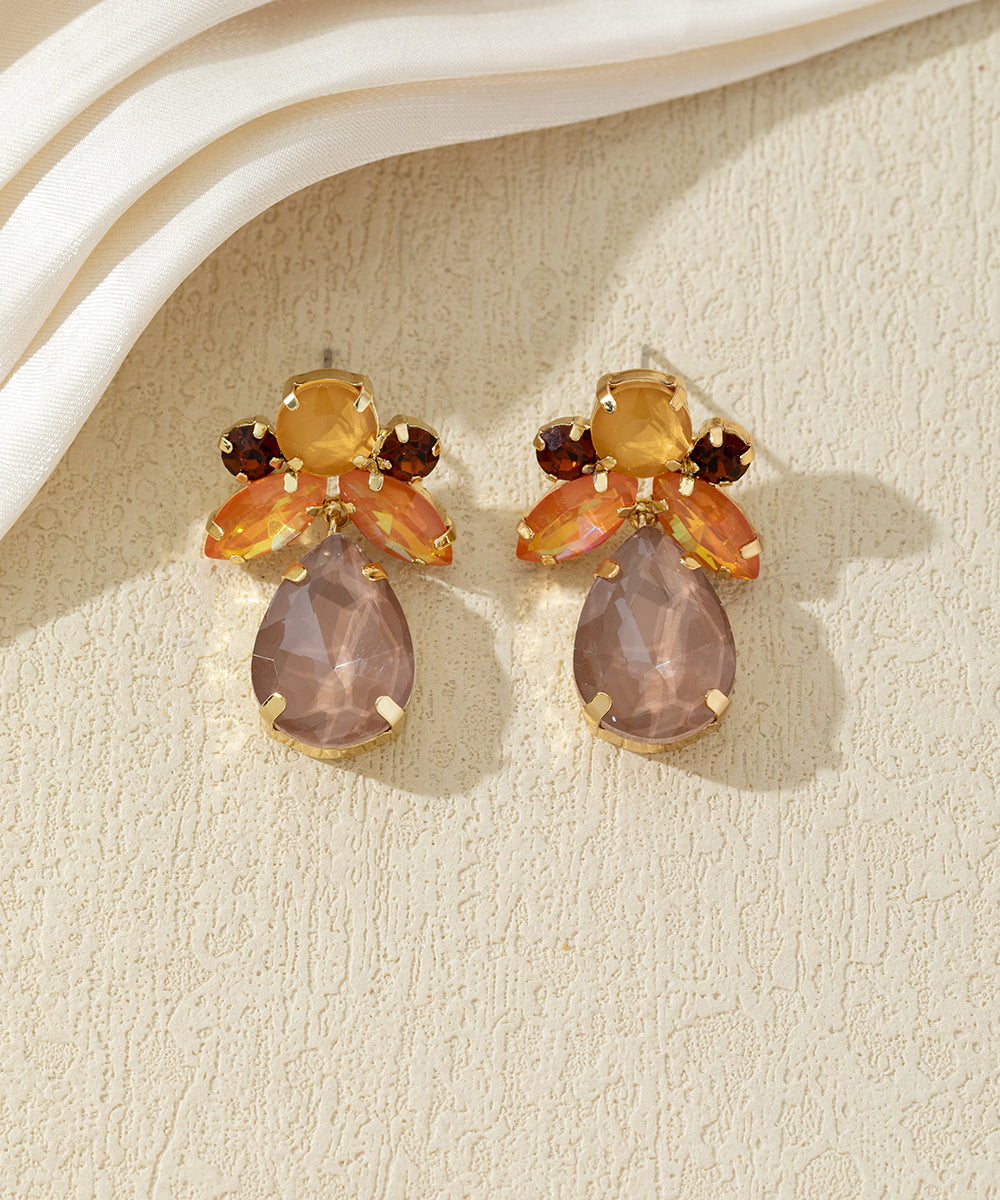 Boucles d’oreilles pendantes ornées de strass– 27AHBOL048