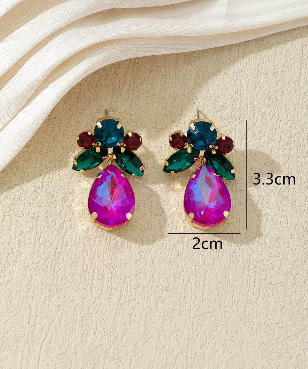 Boucles d’oreilles pendantes ornées de strass– 27AHBOL048