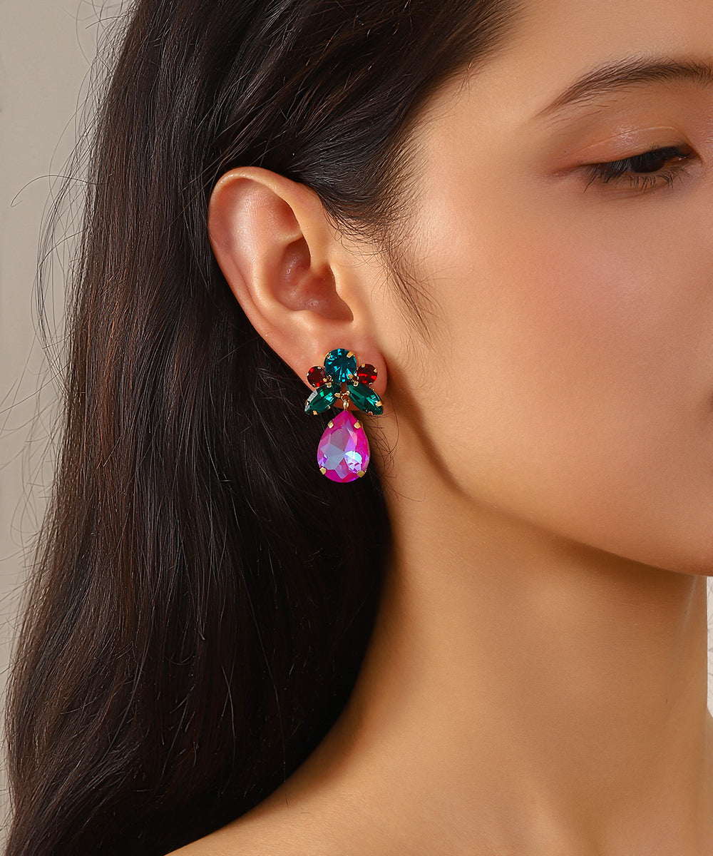 Boucles d’oreilles pendantes ornées de strass– 27AHBOL048