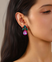 Boucles d’oreilles pendantes ornées de strass– 27AHBOL048
