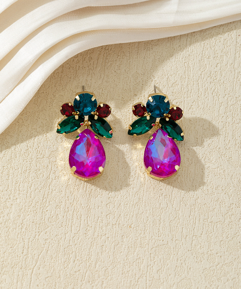Boucles d’oreilles pendantes ornées de strass– 27AHBOL048