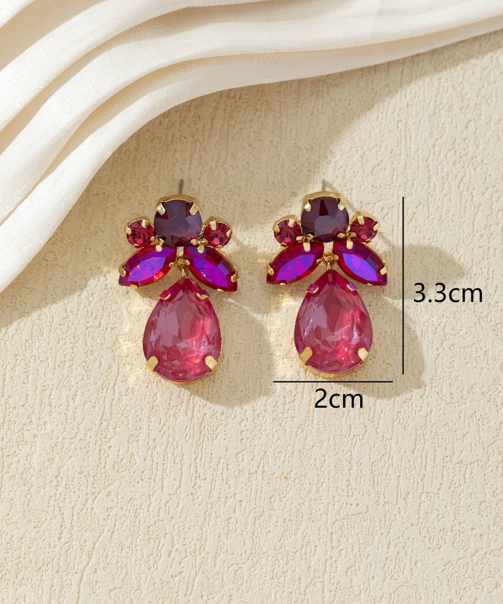 Boucles d’oreilles pendantes ornées de strass– 27AHBOL048