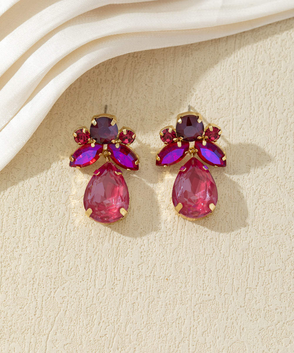Boucles d’oreilles pendantes ornées de strass– 27AHBOL048