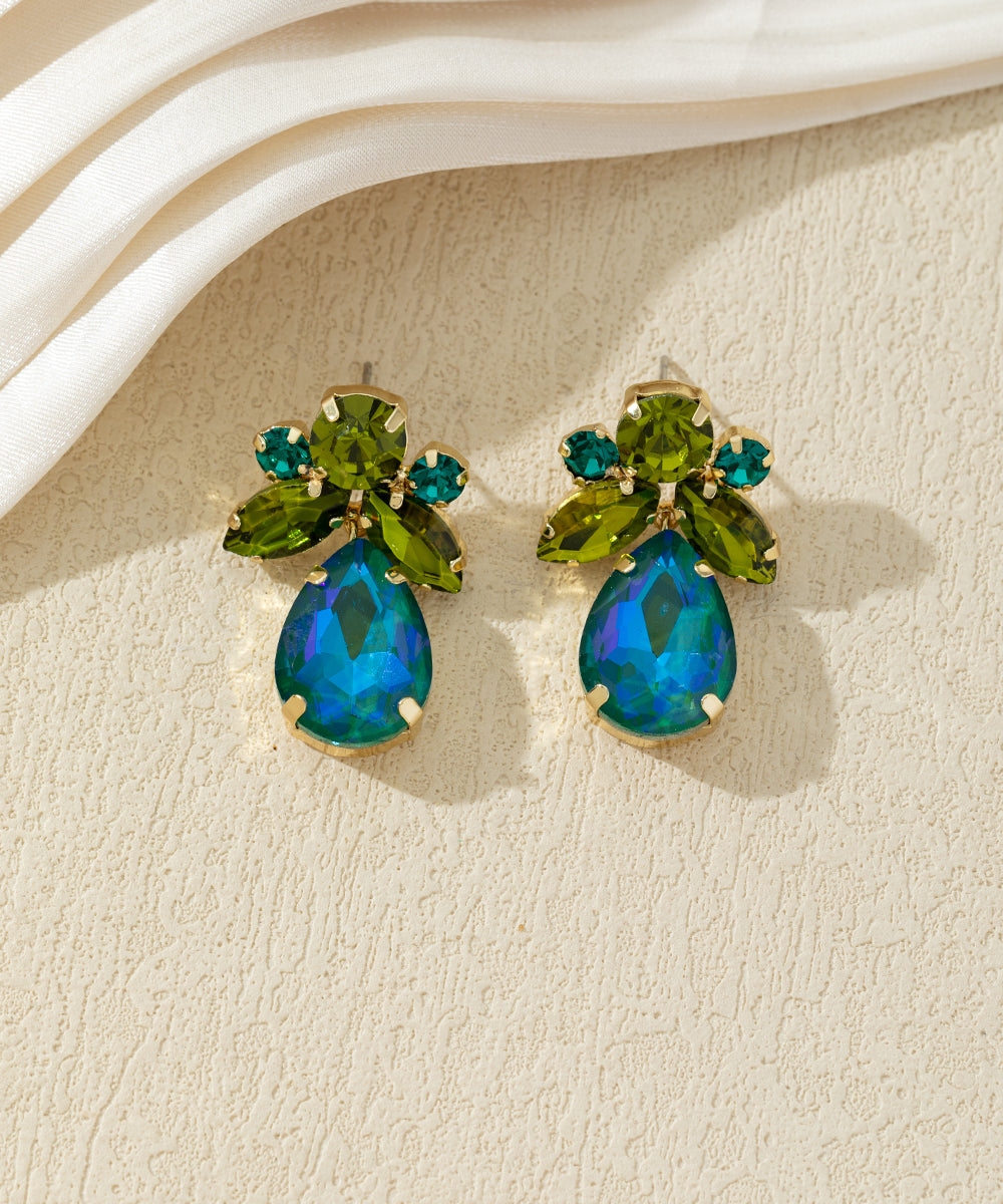 Boucles d’oreilles pendantes ornées de strass– 27AHBOL048
