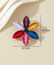 Broche fleur colorée à 5 pétales