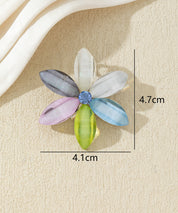 Broche fleur colorée à 5 pétales