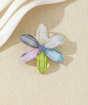 Broche fleur colorée à 5 pétales