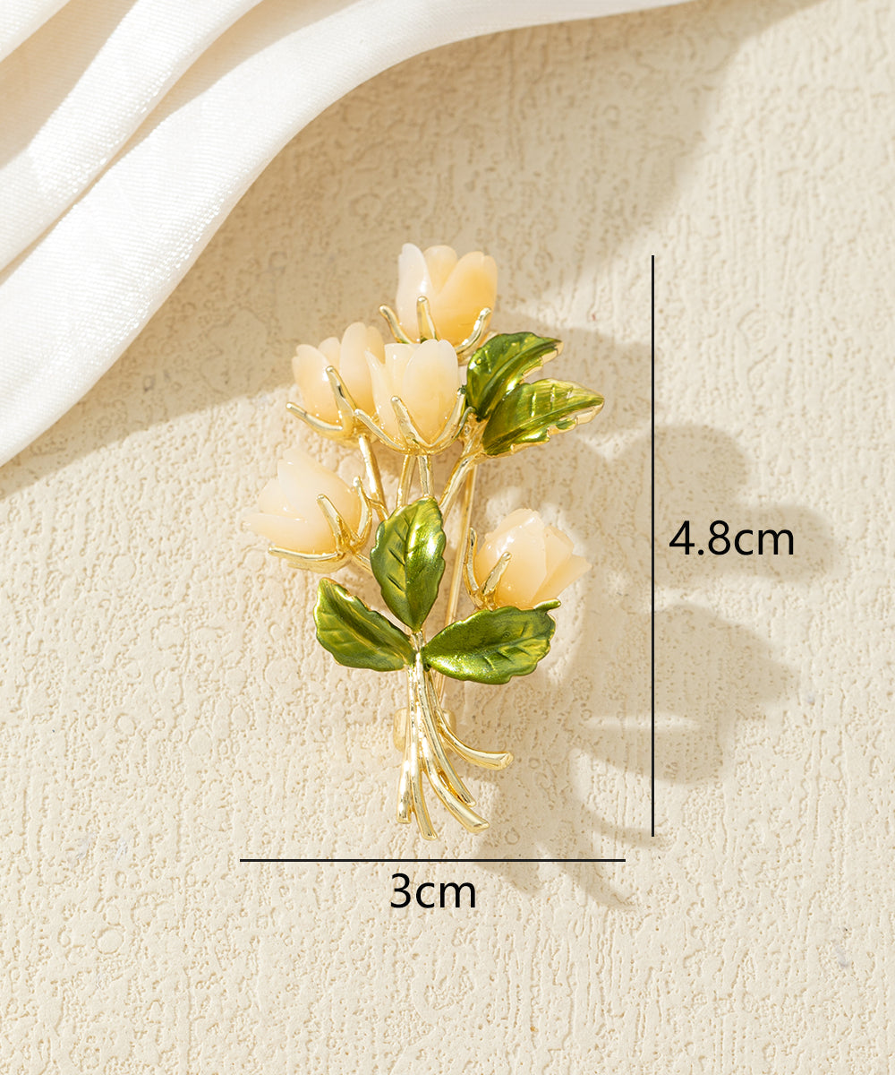 Broche bouquet de fleurs colorées