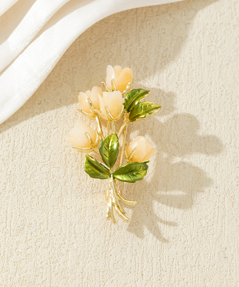 Broche bouquet de fleurs colorées