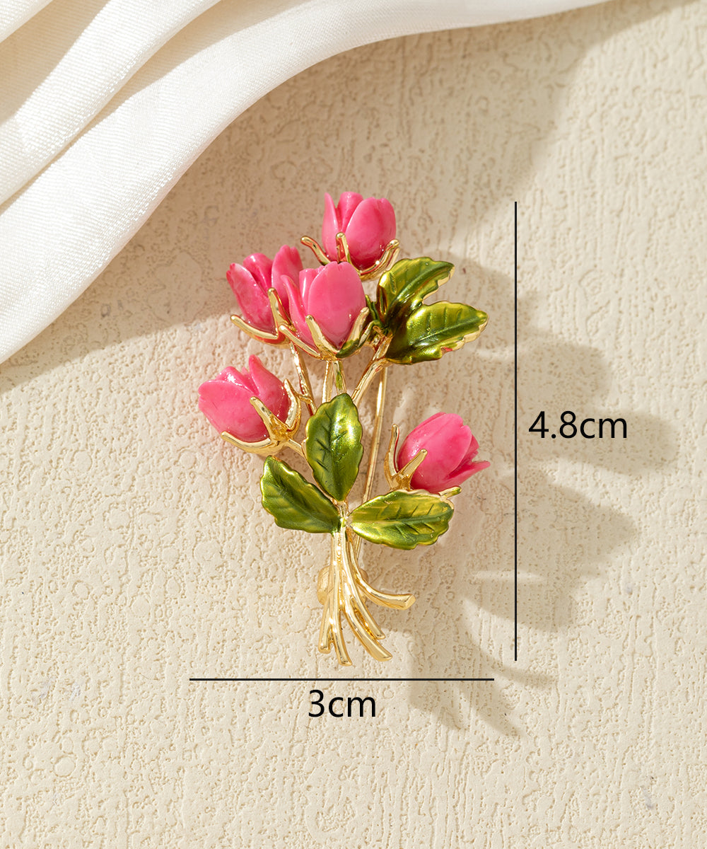 Broche bouquet de fleurs colorées