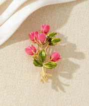 Broche bouquet de fleurs colorées
