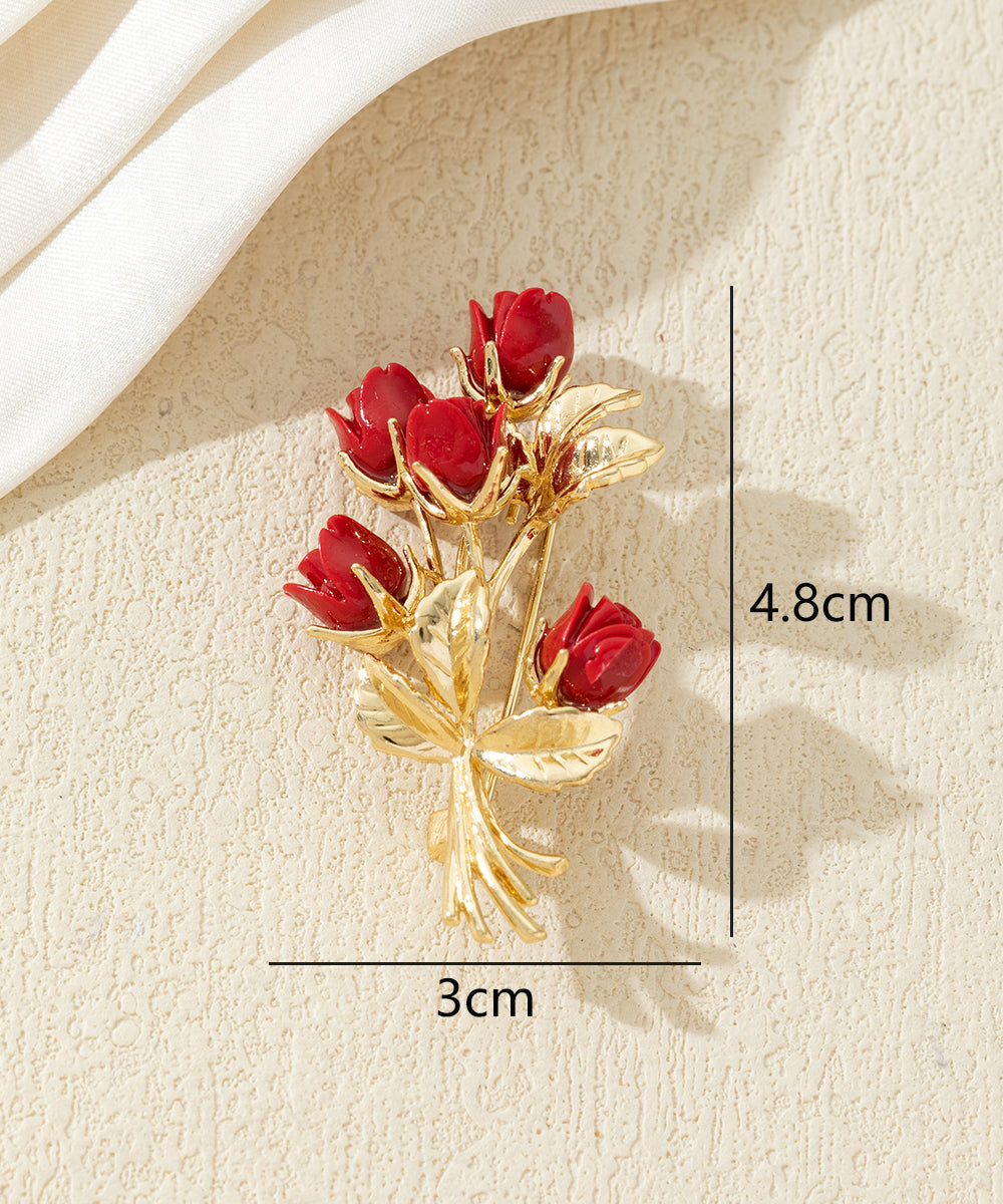 Broche bouquet de fleurs colorées