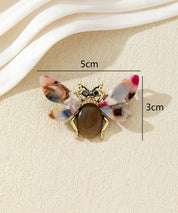 Broche abeille colorée avec ailes effet marbré