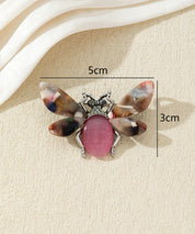 Broche abeille colorée avec ailes effet marbré