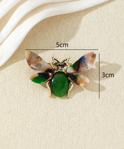 Broche abeille colorée avec ailes effet marbré