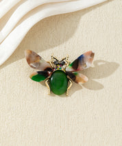 Broche abeille colorée avec ailes effet marbré