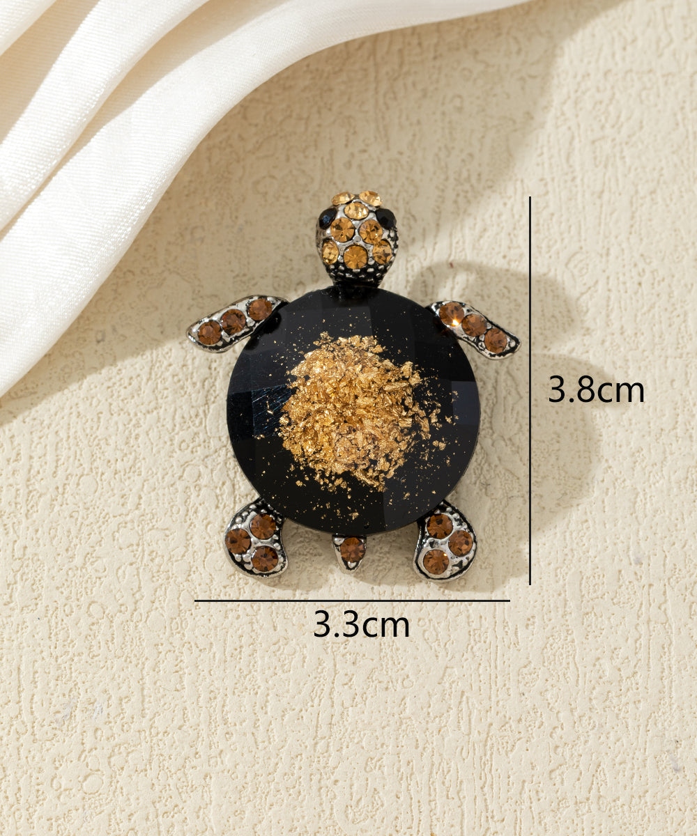 Broche tortue fantaisie avec strass
