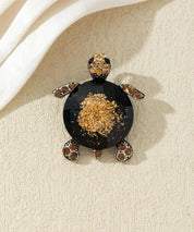 Broche tortue fantaisie avec strass