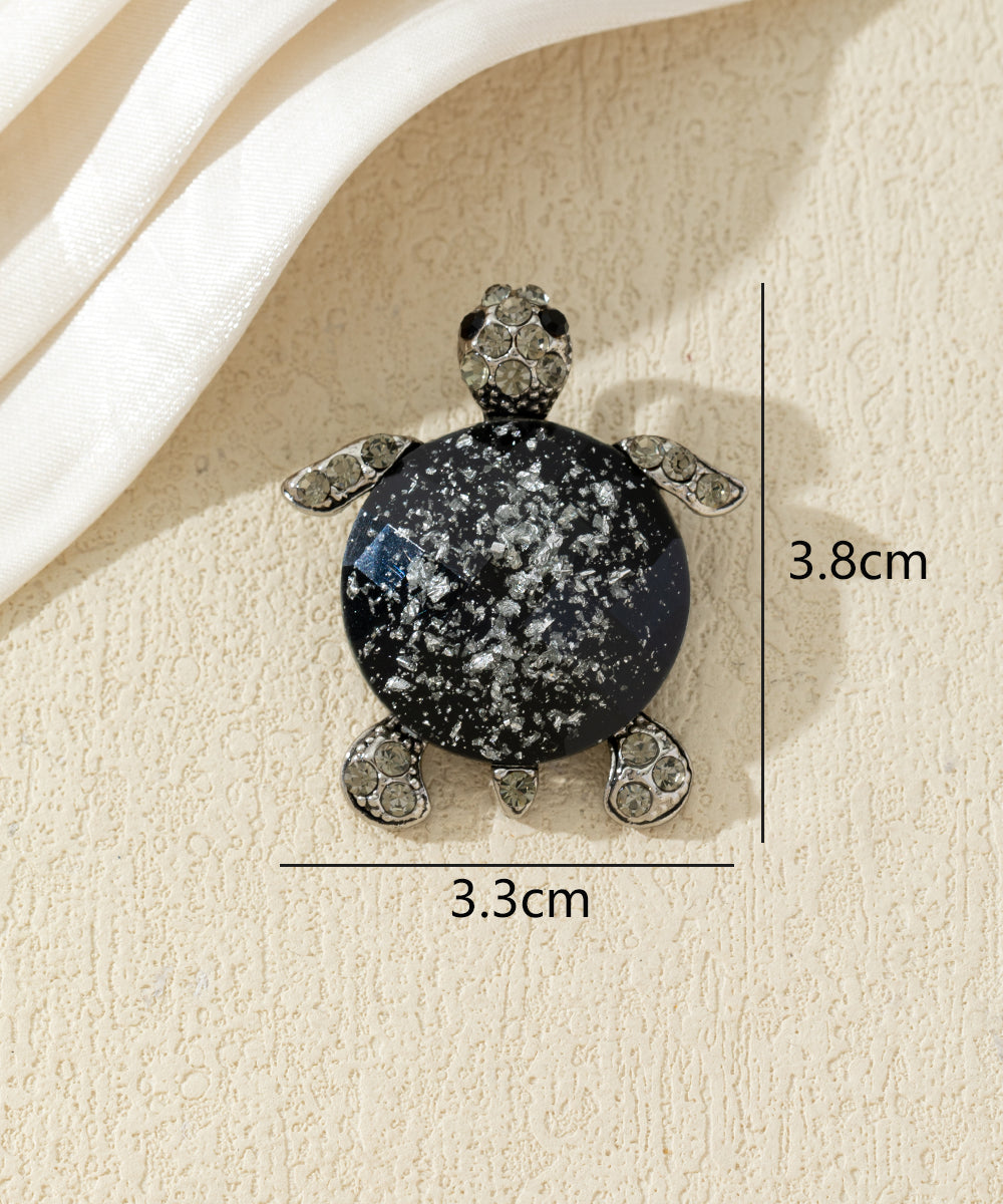 Broche tortue fantaisie avec strass