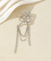 Broche visage féminin avec chaînes strass