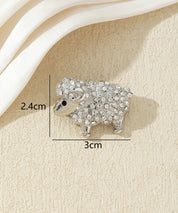 Broche mouton strass et perles
