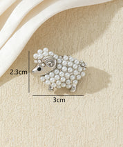 Broche mouton strass et perles