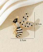 Broche abeille strass et émail