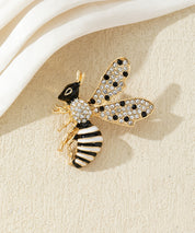Broche abeille strass et émail