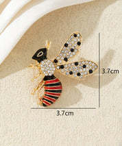 Broche abeille strass et émail