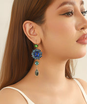 Boucles d’oreilles pendantes fleur et goutte dormeuse – 26AHBOL062
