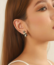 Boucles d’oreilles clip verre facetté minimaliste – 26AHBOL012
