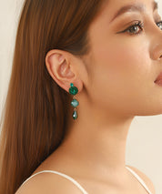 Boucles d’oreilles pendantes pierres colorées Clou –26AHBOL047