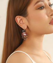 Boucles d'oreilles pendantes strass pampilles Dormeuse –  26AHBOL018