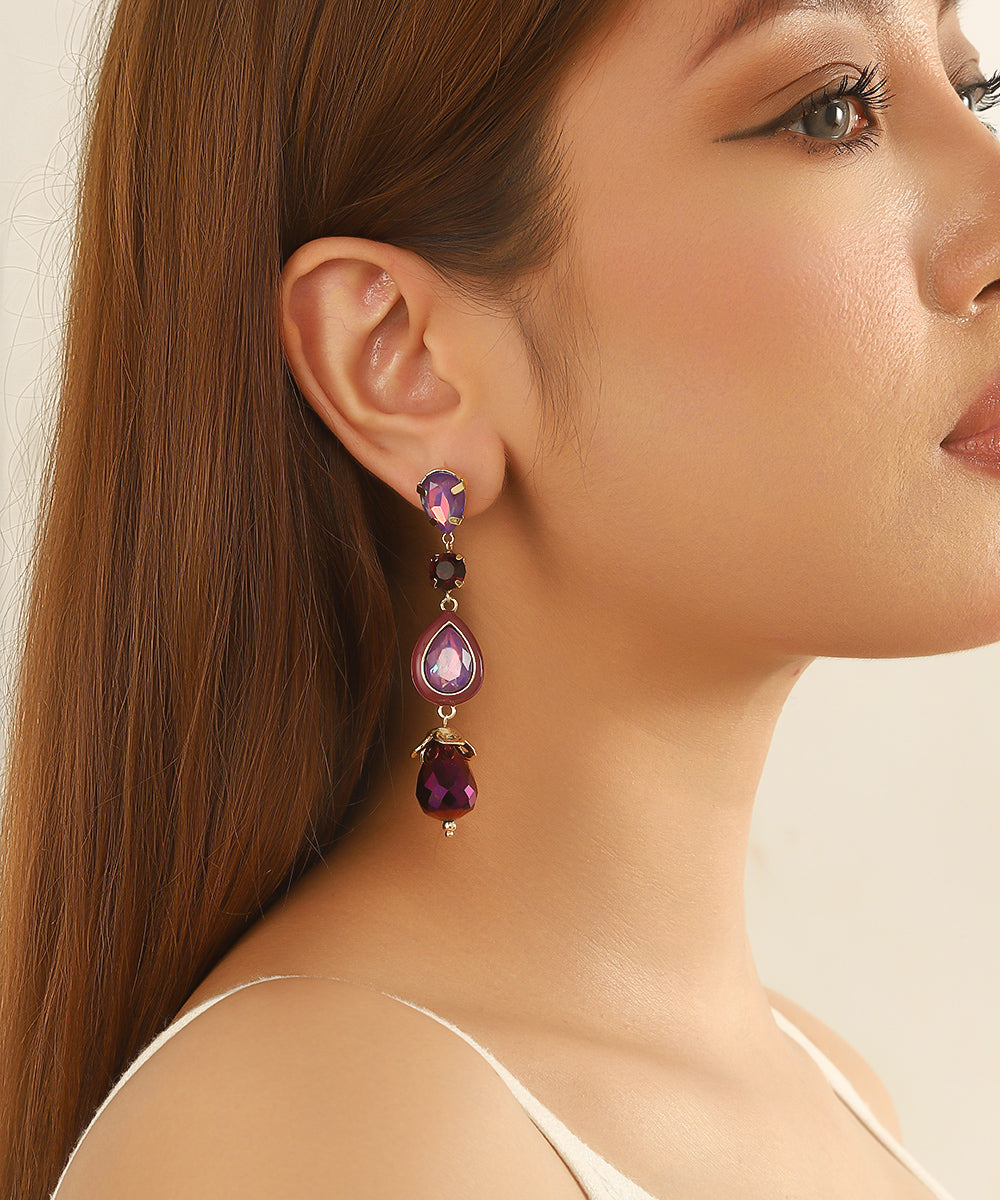 Boucles d’oreilles longues cristal goutte – 26AHBOL026